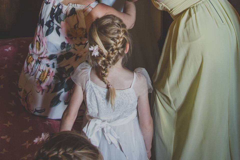 Bride getting ready