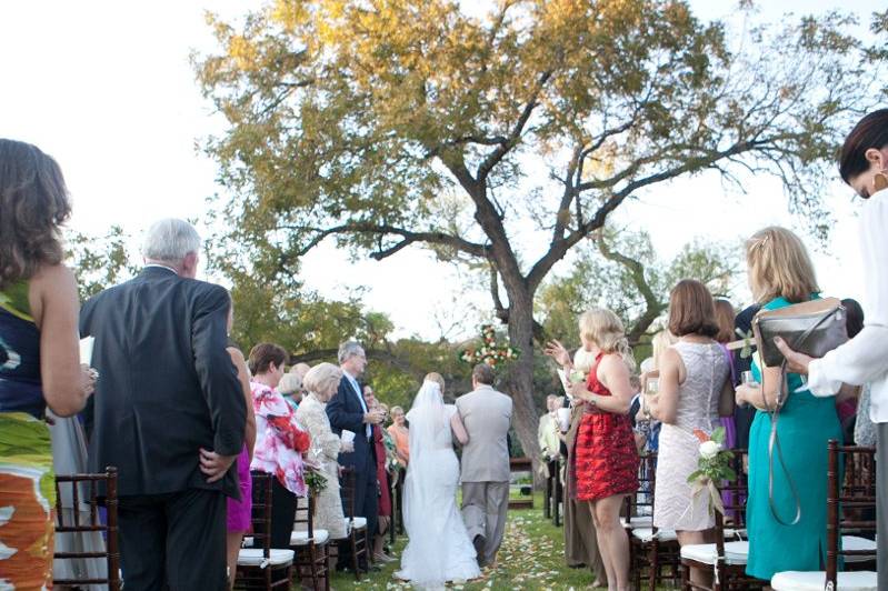 Beautiful outdoor ceremony on a perfect summer evening.