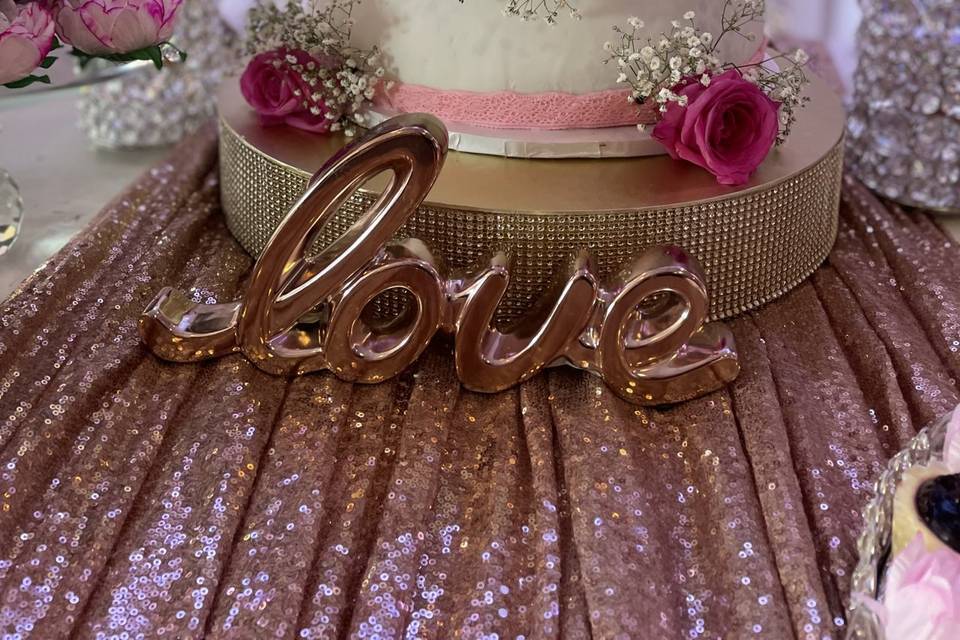 Pink wedding cake