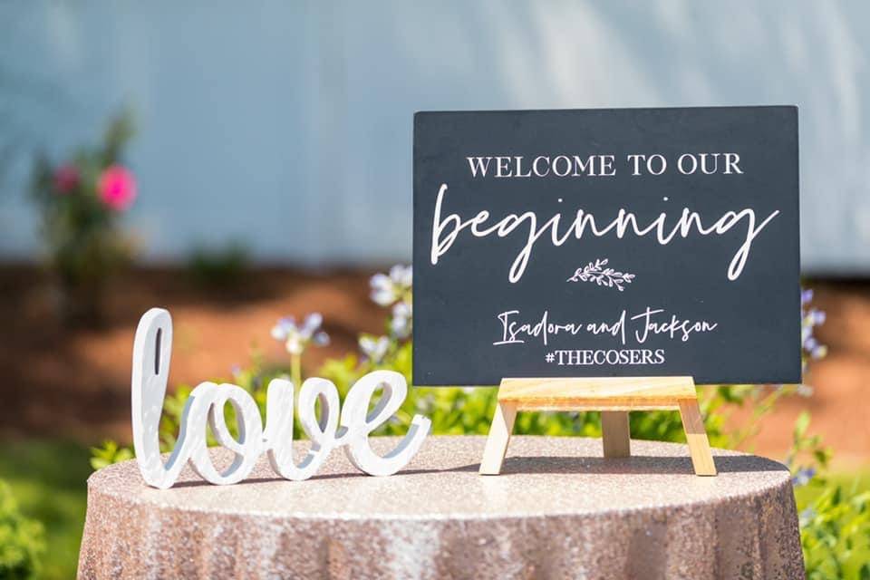 Outside welcome sign
