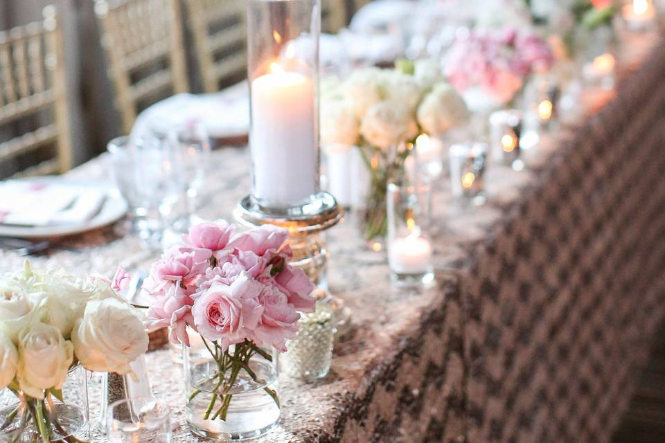 Shimmery, sparkly and drenched in warm candle light describes the absolutely charming and playful celebration of Liz and Austin!  We loved being a part of their dreamy wedding, captured beautifully by Alders Photography at Calamigos Ranch in Malibu!