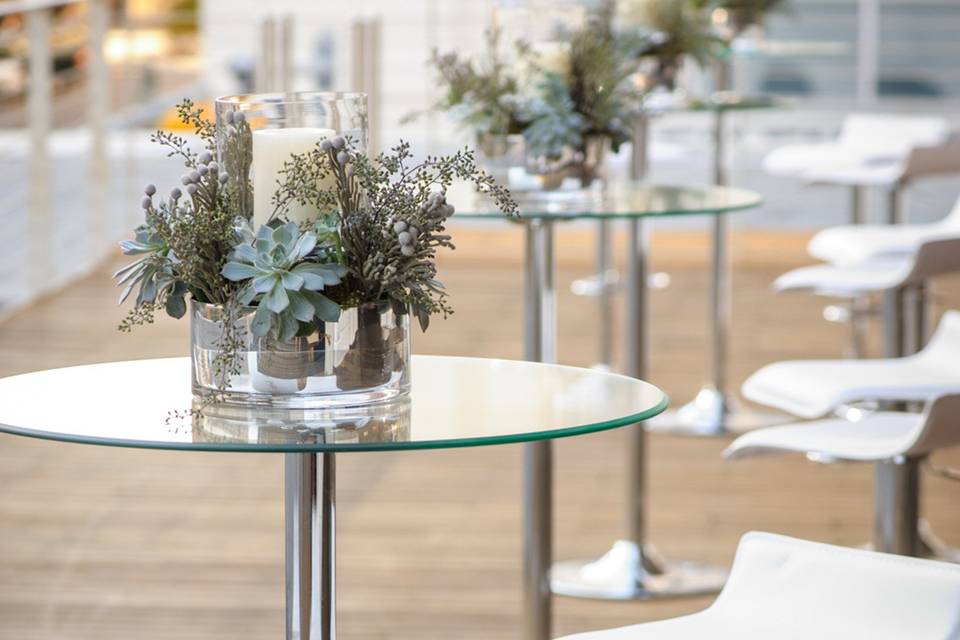 LED Cocktail Tables with Contempo Bar Stools