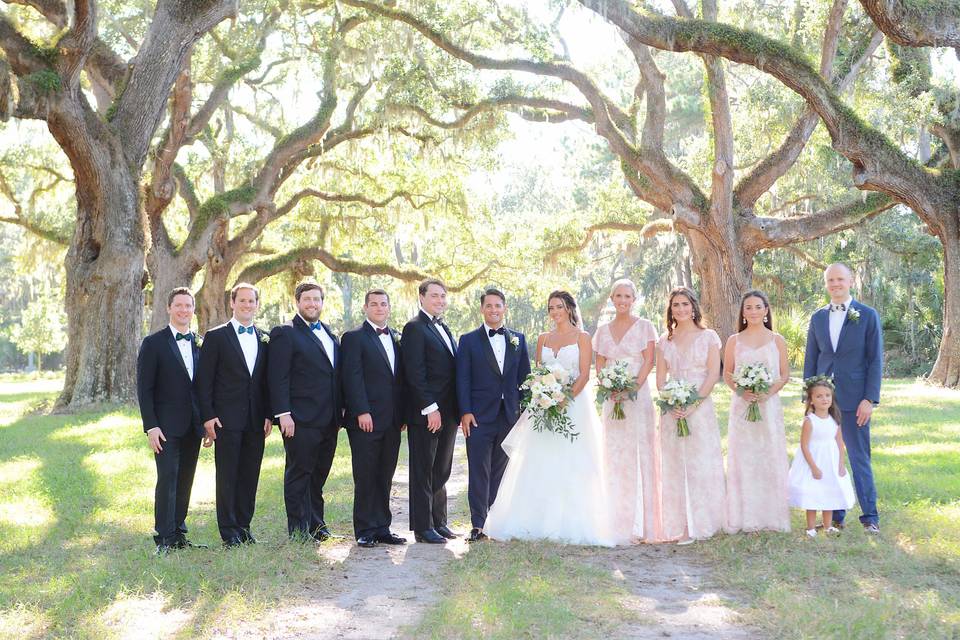 The couple and the wedding party