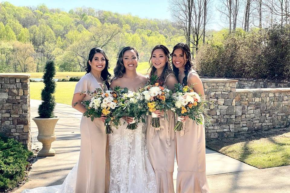 Bride &her bridesmaids