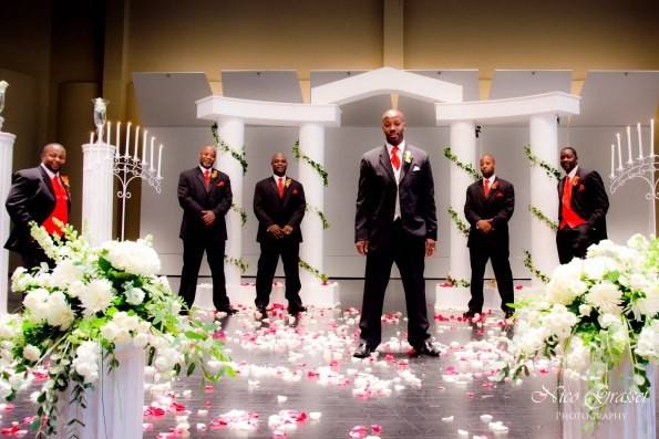 The groom with his groomsmen