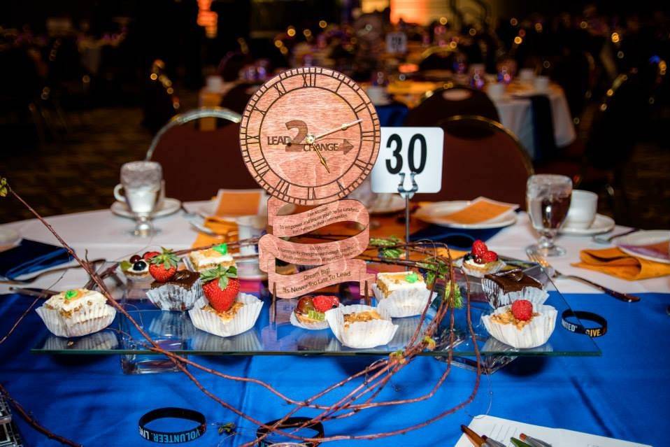 Table setup with centerpiece