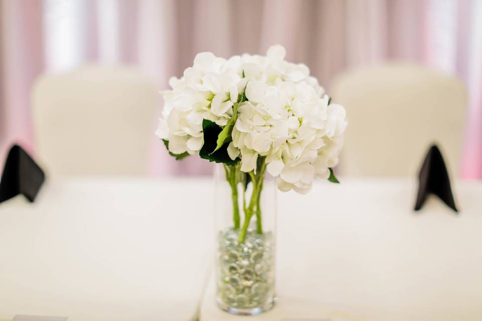 White flower centerpieces