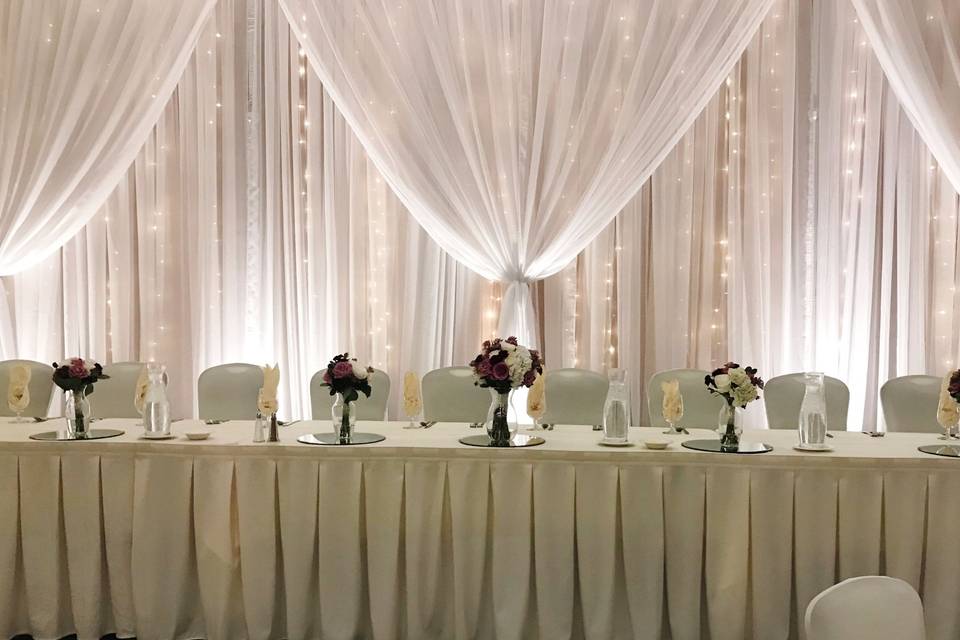 Draped event backdrop