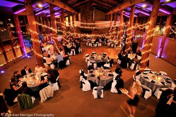 Purple Ambient Up Lighting Indoors at San Moritz Lodge