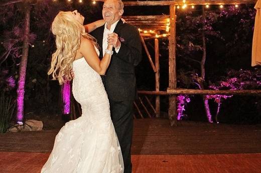 Parent and bride dancing