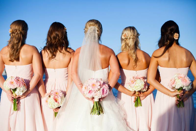 Bride and bridesmaids