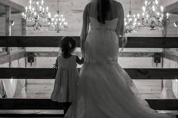 Bride and the little girl