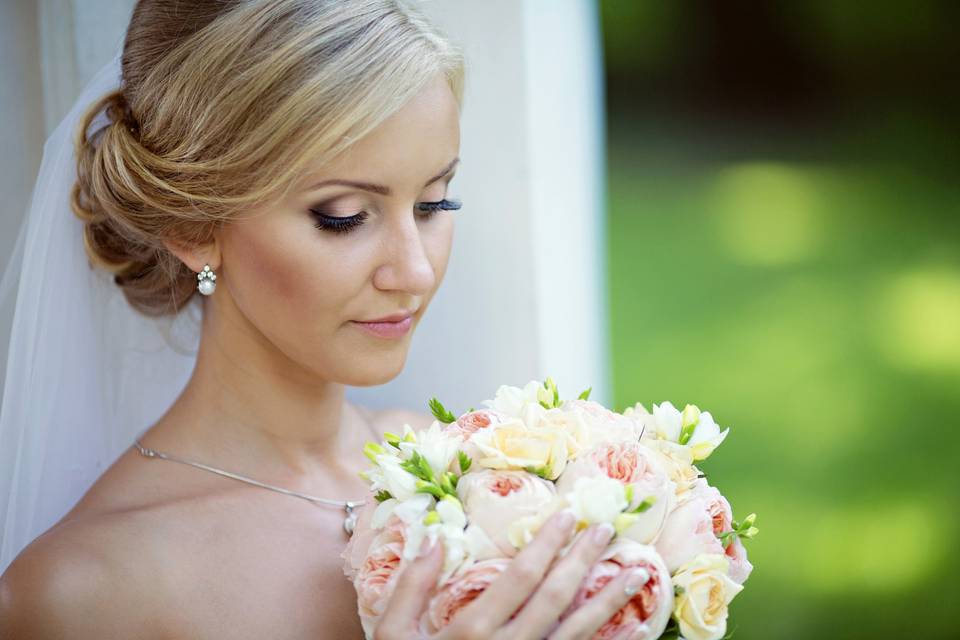 Bride and her bouquet