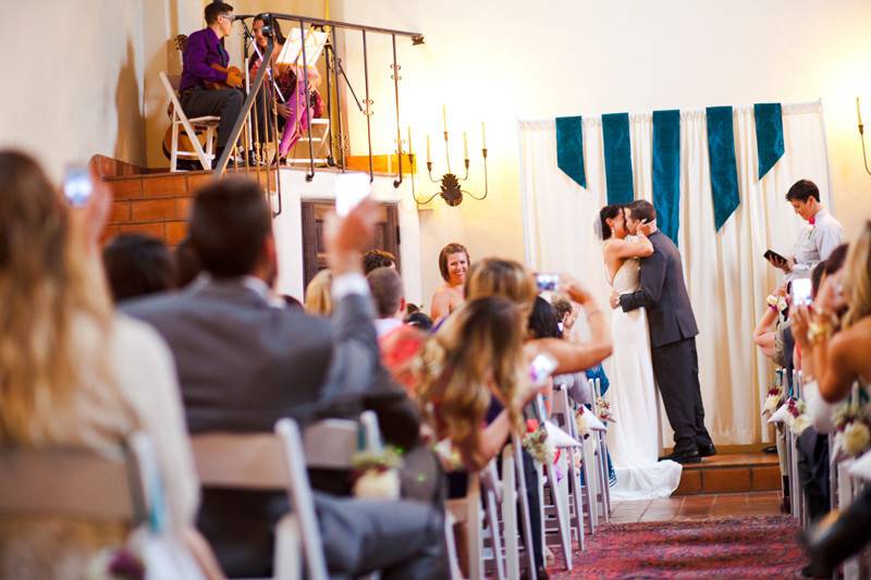 Couple wedding kiss