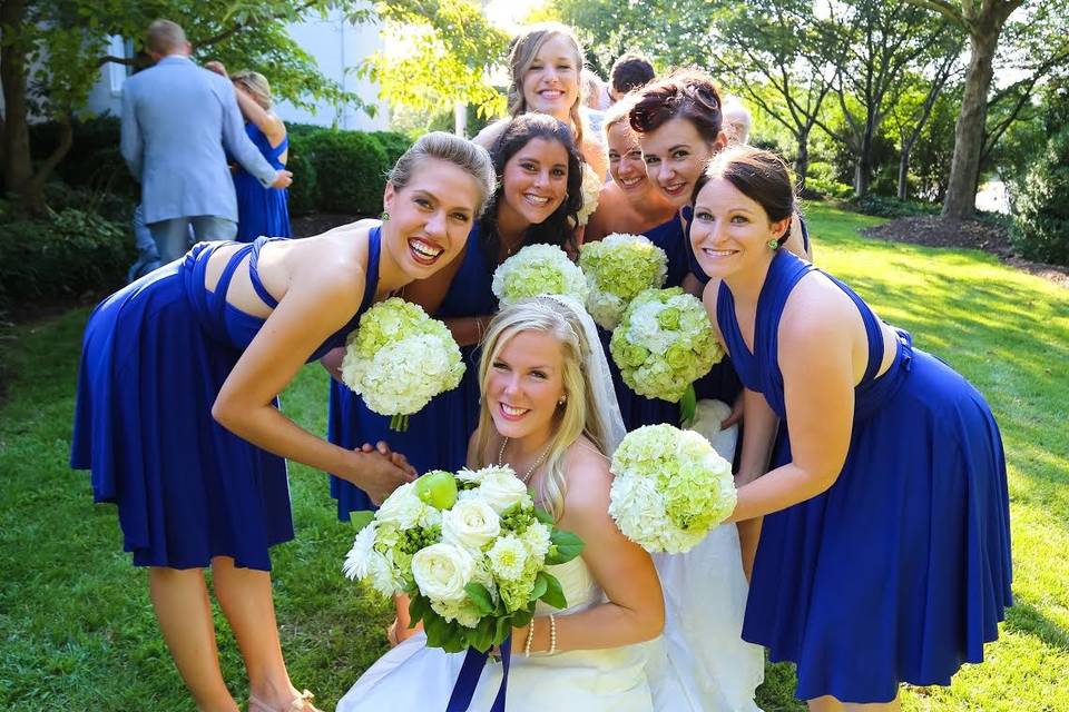 Bride and bridesmaids