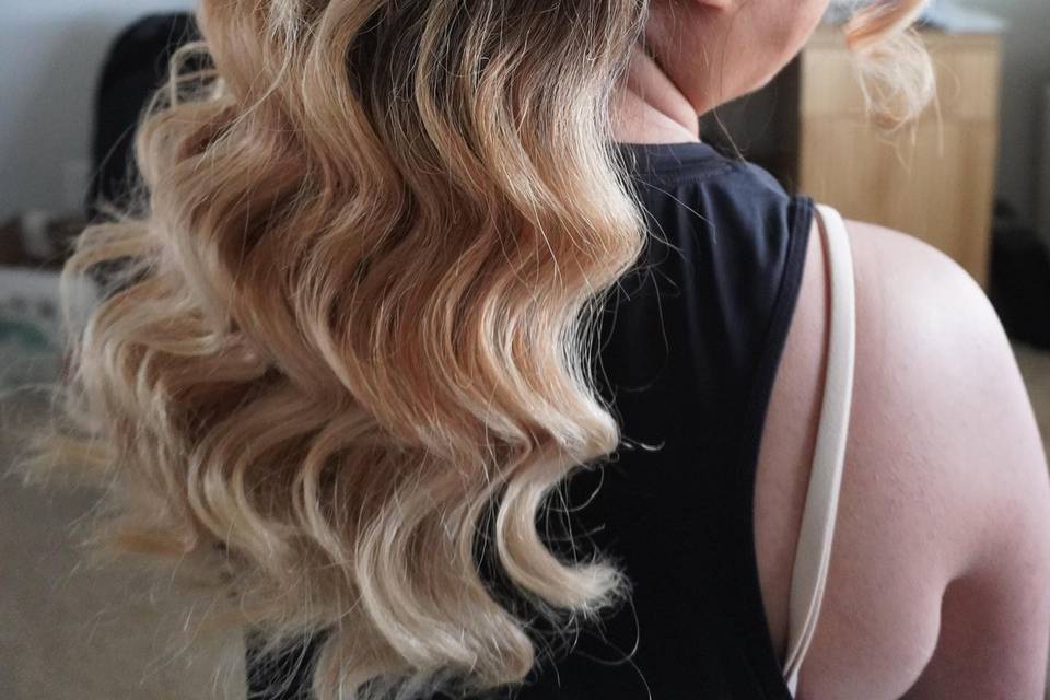 Half up Hollywood waves