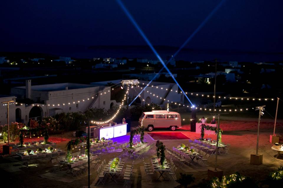Stunning set up for baptism reception in Paros island, Greece