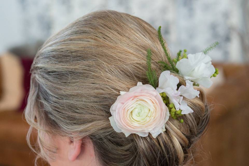 Updo and flowers