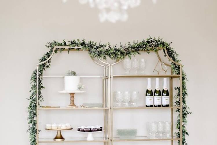 Gold and Glass Shelves