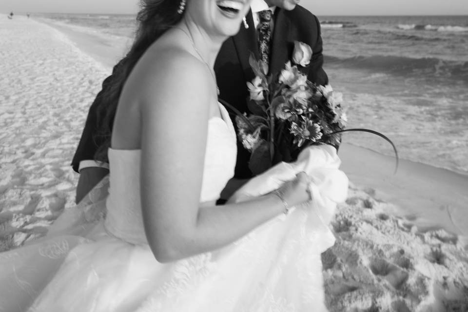 Bride and groom candid