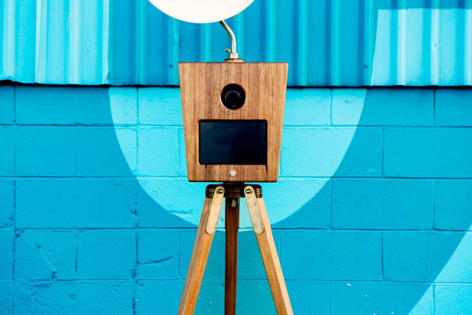 Vintage wooden photo booth