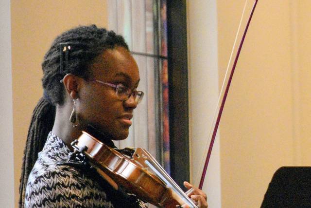 Playing Violin at Church