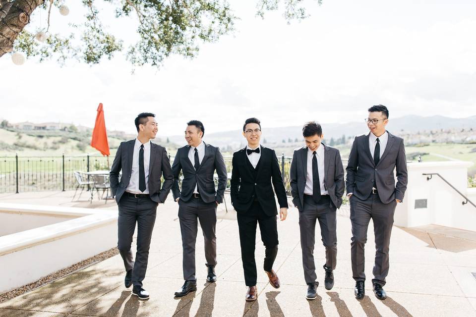 Groom with his best friends