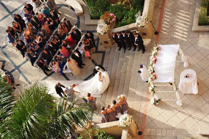 Top shot of the wedding