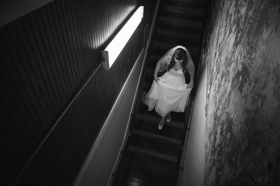 Bride descending the staircase