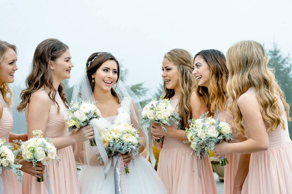 Simply white bouquets