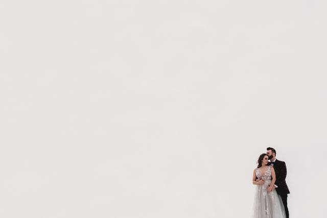 Couple Portrait in Blizzard