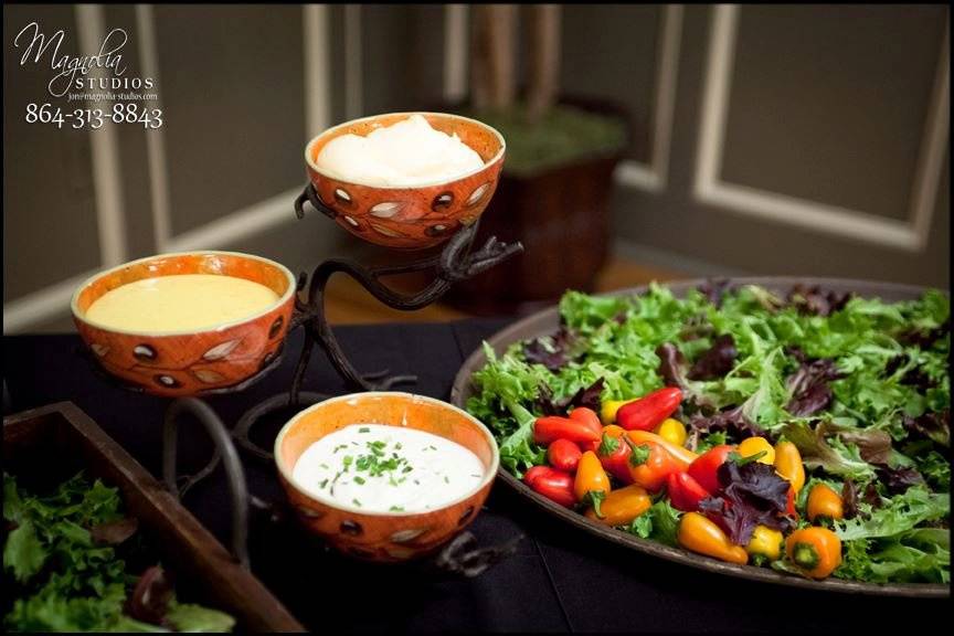 Soups and healthy food selection