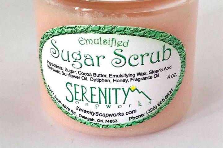 Sugar Scrub with waterproof label