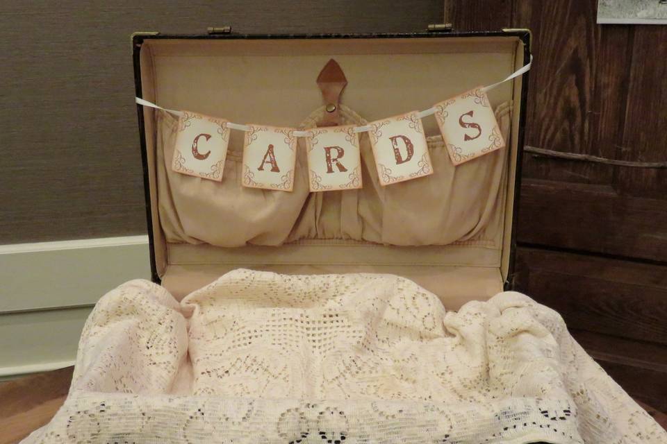 Vintage suitcase for cards