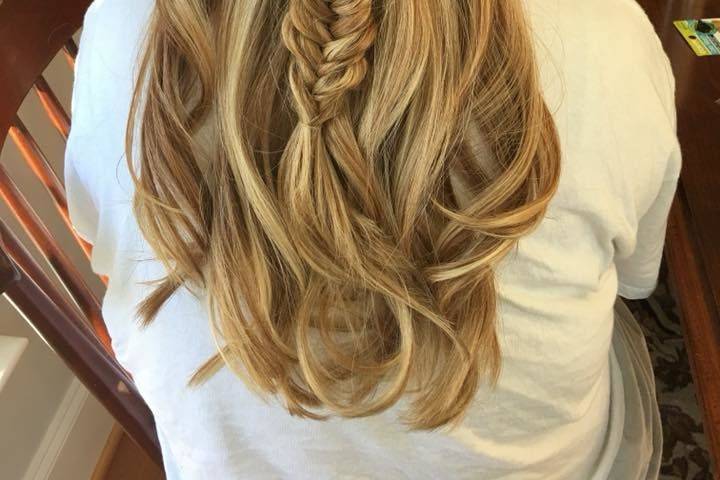 Fishtail half-up.