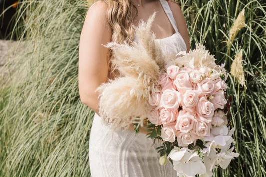 Blush Bridal Bouquet w pampas