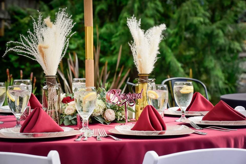 Pampas grass + flowers