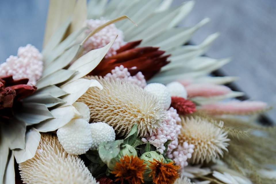 Dried bridal bouquet