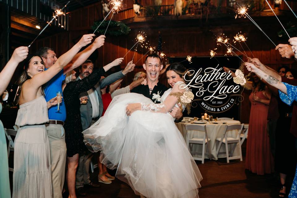 Sparkler Exit Barn Wedding FL