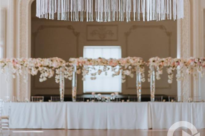 Floral Chandelier with Fringe