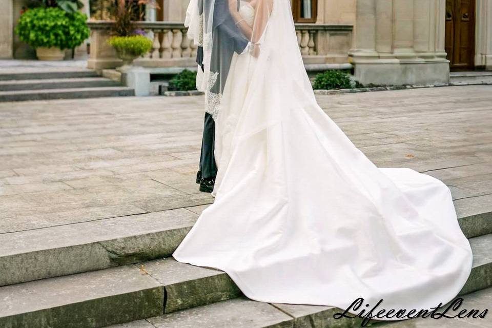 Intimate wedding moment