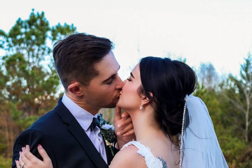 Intimate wedding moment