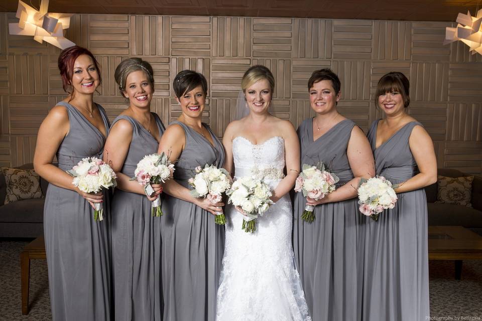 Bride and bridesmaids