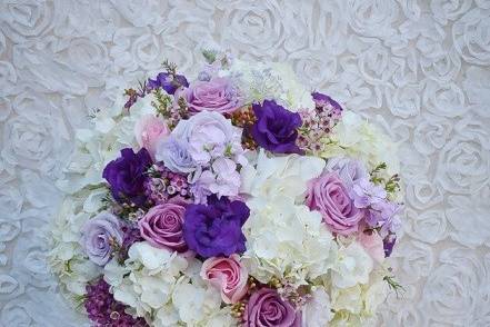 Purple and white arrangement