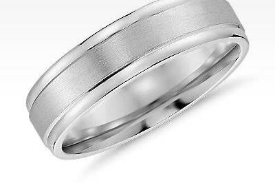 Simple white gold mens band, so many options available in style and width size