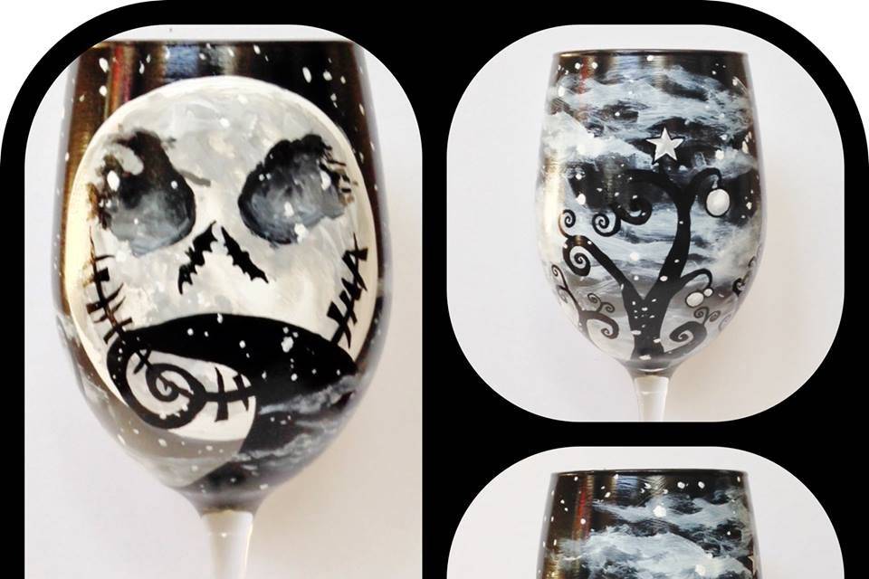 Handpainted Songbird Wine Glass - Asst Styles