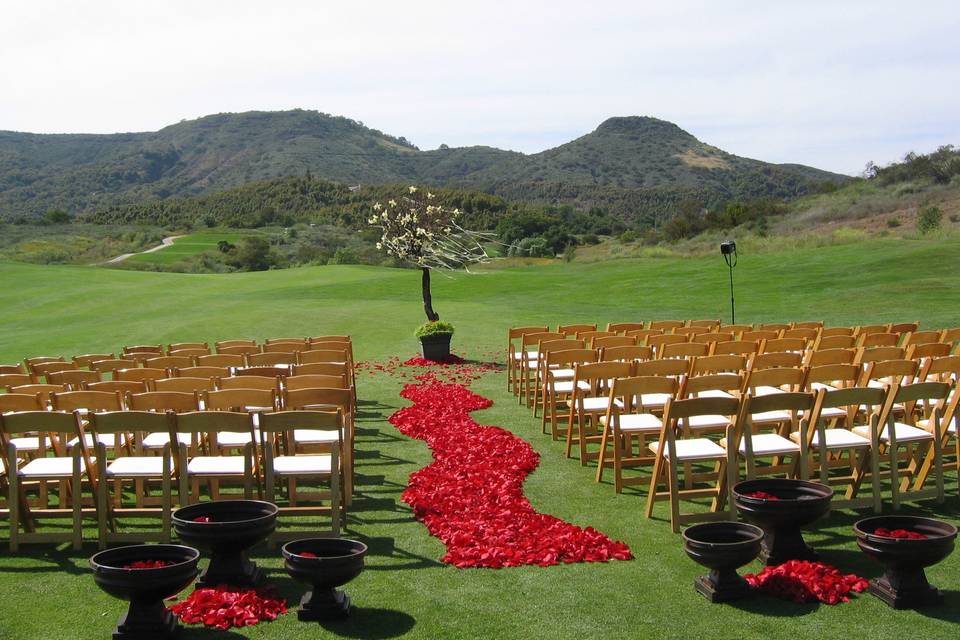 Outdoor wedding ceremony area