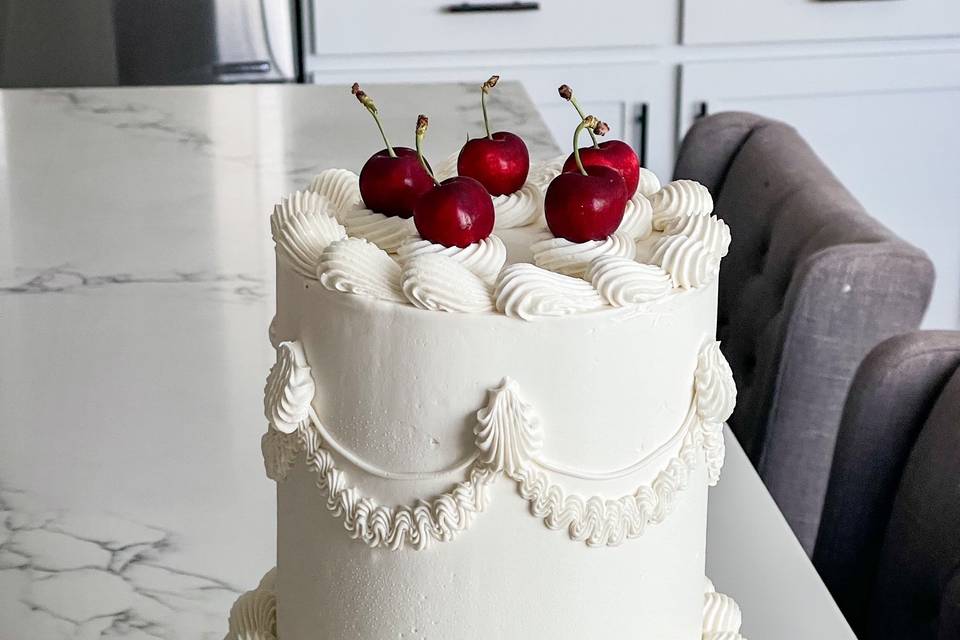 Two tier simple vintage cake