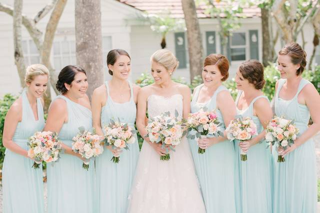 The bride with her bridesmaids