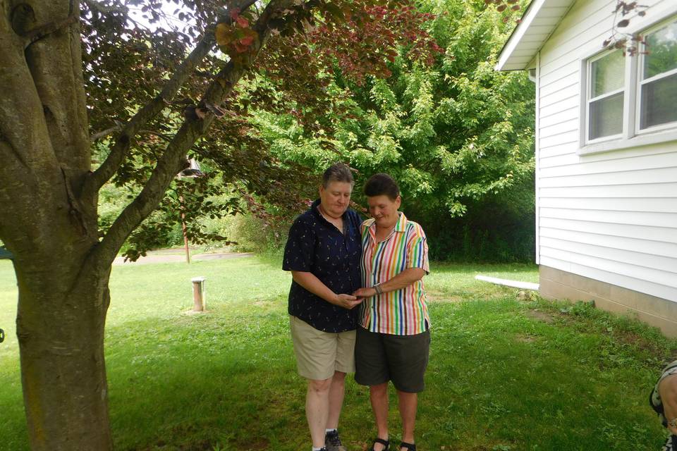 Trish and Lois Home Wedding